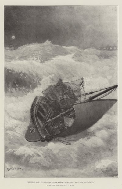 Den stora stormen, katastrofen för Margate Surf-Boat, vän av alla nationer av Charles John de Lacy
