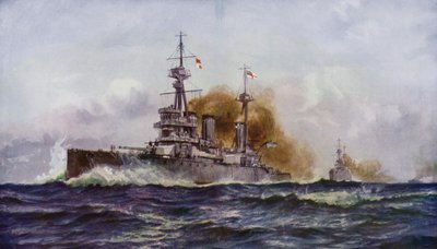 En berömd stridskryssare - HMS Invincible av Charles John de after Lacy