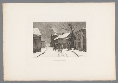 Gezicht på de Rue des Rosiers i Montmartre Rue des Rosiers i Montmartre (titel på objekt) France etsen uit 1875 (serietitel) Etsning 1875 (serietitel) av Charles Joseph Beauverie