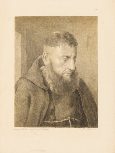 Porträtt av en munk av Charles Joseph Hullmandel