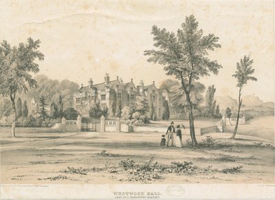 Westwood Hall: tonad litografi, nd [1832-1841] av Charles Joseph Hullmandel