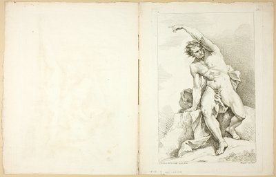 Figur (recto och verso), från Premier livre de figures d’Academies graverad delvis av professorerna vid Royal Academy av Charles Joseph Natoire