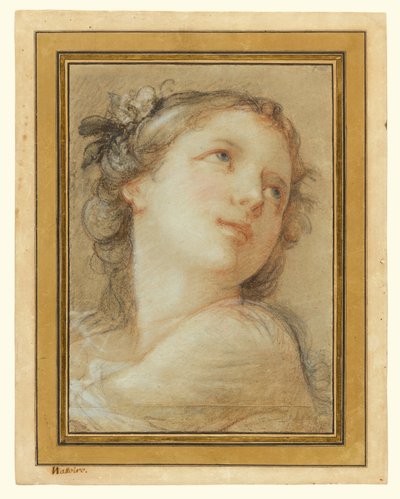 Huvudet på en bacchante av Charles Joseph Natoire