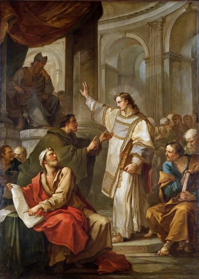 Den helige Stefan inför översteprästen och de äldste i Sanhedrin, 1745. av Charles Joseph Natoire