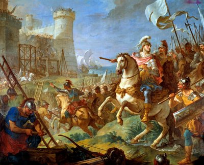 Belägring av staden Arles av Theodoric II, visigoternas kung Målning av Charles Joseph Natoire (Charles Joseph Natoire av Charles Joseph Natoire