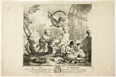 Spring, tallrik ett från The Four Seasons av Charles Joseph Natoire