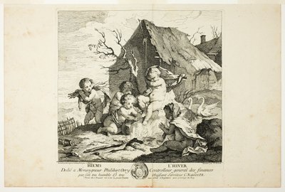 Winter, tallrik fyra från The Four Seasons av Charles Joseph Natoire