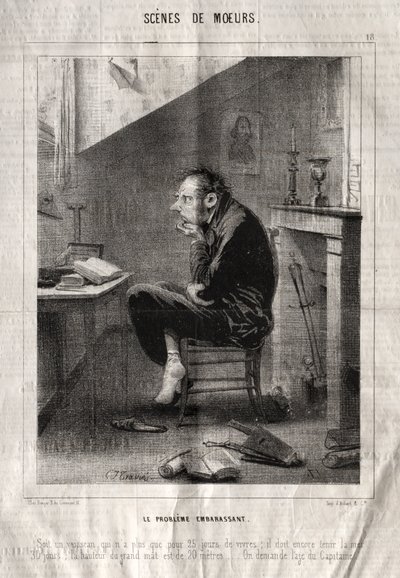 Scener av sätt: Det pinsamma problemet... av Charles Joseph Traviès de Villers