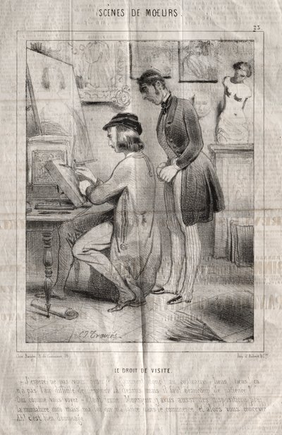 Scener av sätt: Rätten till besök. Hoppas att du inte stör dig.... av Charles Joseph Traviès de Villers