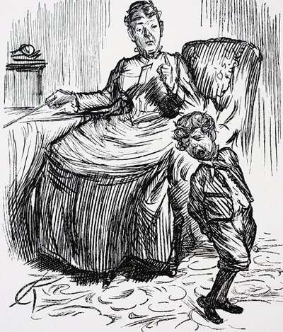 En mamma som straffar sin stygga pojke av Charles Keene