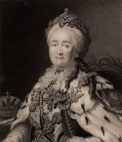 Kejsarinnan Katarina II, den stora (gravyr) av Charles Knight