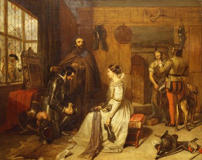 En avskedsvälsignelse - "Tala sant om ditt riddarskap och din ed", av Charles Landseer
