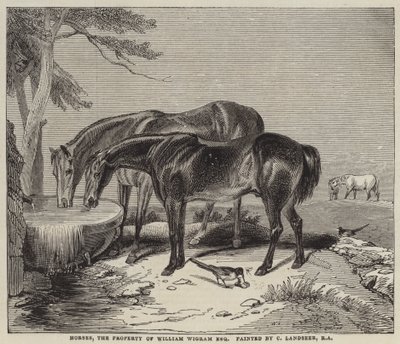 Hästar, egendom av William Wigram, Esquire av Charles Landseer