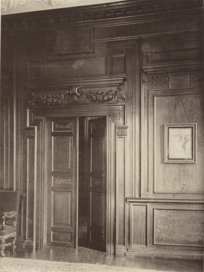 Thorpe Hall, Grantham, Door and Panelling in Dining Room  av Charles Latham
