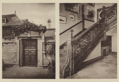 Thorpe Hall, Peterborough, Side Entrance to Stables, the Staircase  av Charles Latham
