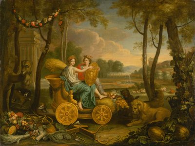 Allegori över de fyra elementen: jorden. Design för en gobeläng för kung Ludvig XIV, ca. 1680. av Charles Le Brun