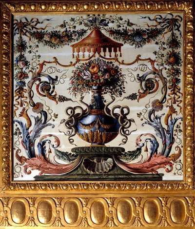 Dekorativ panel av matsalen i Chateau de Vaux Le Vicomte (Vaux-le-Vicomte). Målning av Charles Lebrun (Le Brun) (1619-1690) 1656 Chateau de Vaux-le-Vicomte i Seine et Marne. av Charles Le Brun