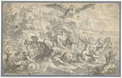 Europa och tjuren omgiven av havsgudar av Charles Le Brun
