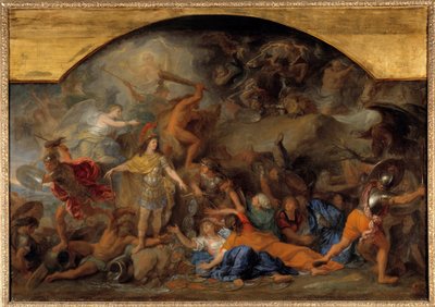 Holland War (1672-1679): "" Franche-Comte erövrade för andra gången 1674"" Målning av Charles Lebrun (Le Brun) (1619-1690) 1600-talet Sön. 0,93x1,4 m av Charles Le Brun