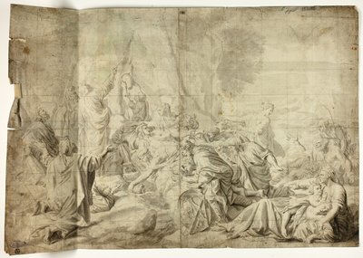 Moses drar vatten från klippan av Charles Le Brun