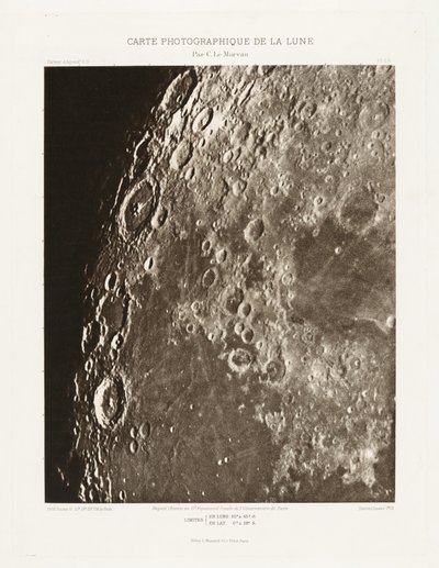 Carte photographique de la lune, planche I.A (Fotografisk karta över månen, plansch I.A),11 oktober av Charles le Morvan