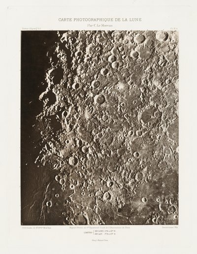 Carte photographique de la lune, planche III.A (Fotografiskt månkort, plansch III.A),21 oktober av Charles le Morvan