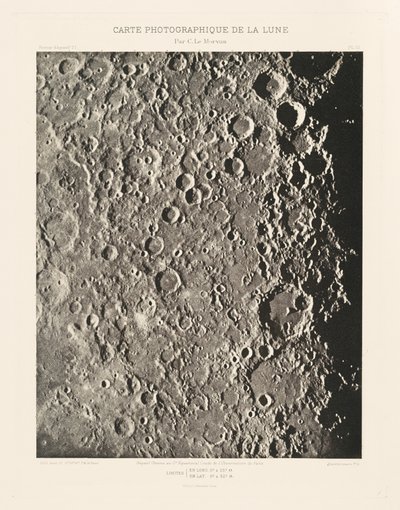 Fotografisk karta över månen, plansch III,27 april av Charles le Morvan