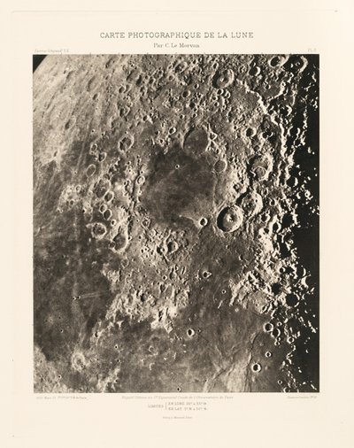 Carte photographique de la lune, planche II (Fotografisk karta över månen, plansch II),15 mars av Charles le Morvan