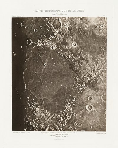 Carte photographique de la lune, planche IX.A (Fotografisk karta över månen, plansch IX.A),21 oktober av Charles le Morvan