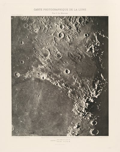 Fotografisk karta över månen, plansch IX,27 april av Charles le Morvan