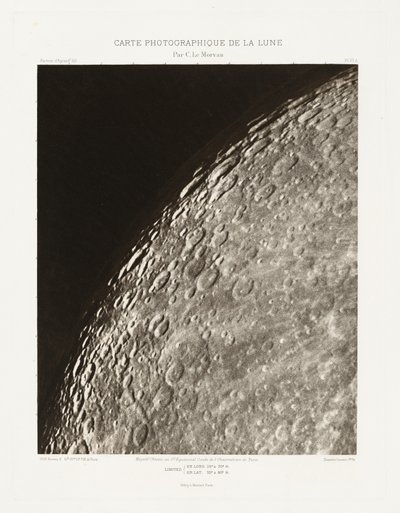 Carte photographique de la lune, planche VI.A (Fotografisk karta över månen, plansch VI.A),6 februari av Charles le Morvan