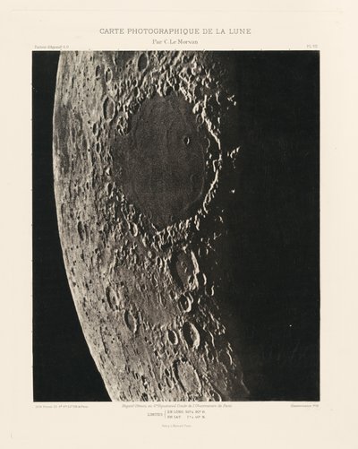 Carte photographique de la lune, planche VII (Fotografisk karta över månen, plansch VII),23 februari av Charles le Morvan