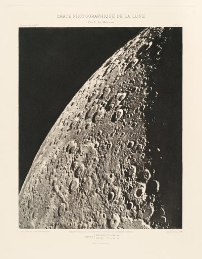 Fotografisk karta över månen, plansch V,18 april av Charles le Morvan