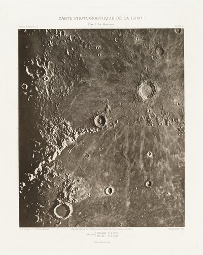 Carte photographique de la lune, planche XIII.A (Fotografisk karta över månen, plansch XIII.A),23 oktober av Charles le Morvan
