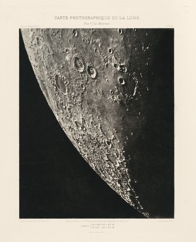 Fotografisk karta över månen, plansch XI,18 april av Charles le Morvan