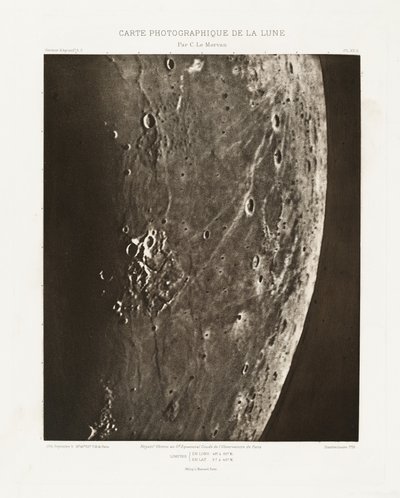 Carte photographique de la lune, planche XV.A (Fotografisk karta över månen, plansch XV.A),5 september av Charles le Morvan