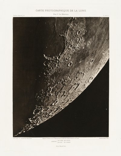 Carte photographique de la lune, planche XVII.A (Fotografisk karta över månen, plansch XVII.A),27 augusti av Charles le Morvan