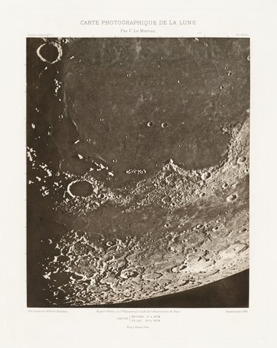 Carte photographique de la lune, planche XVIII.A (Fotografisk karta över månen, plansch XVIII.A),20 oktober av Charles le Morvan