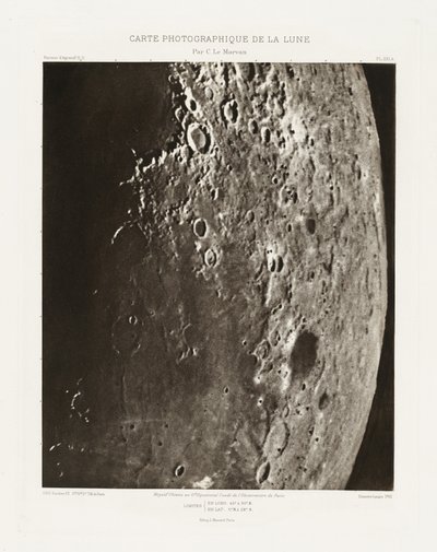 Carte photographique de la lune, planche XXI.A (Fotografisk karta över månen, plansch XXI.A),23 oktober av Charles le Morvan