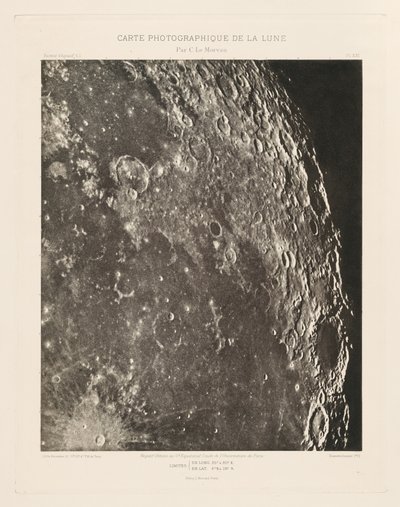 Fotografisk karta över månen, plansch XXI,20 december av Charles le Morvan