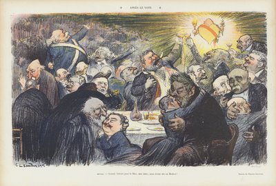 Efter omröstningen. Illustration för Le Rire av Charles Leandre