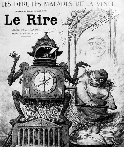 Tecknad serie av Charles Leandre om allmänna val 1924, publicerad i tidningen Le Rire den 19 januari av Charles Leandre