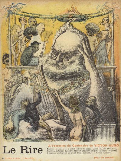 Hundraårsminnet av Victor Hugos födelse, illustration för Le Rire av Charles Leandre