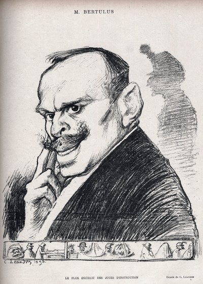 Fallet Dreyfus - Den mest utbildade av undersökningsdomare - Paul Bertulus 1851-1917 - Fransk domare - Karikatyr av Charles Leandre (1862-1934) i "" Le Rire"" nummer 197 de 1898 av Charles Leandre