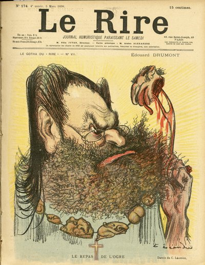 Illustration av Charles Leandre (1862-1934) för omslaget till Le Rire av Charles Leandre