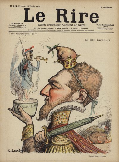 Hertigen av Orleans, Illustration för Le Rire av Charles Leandre