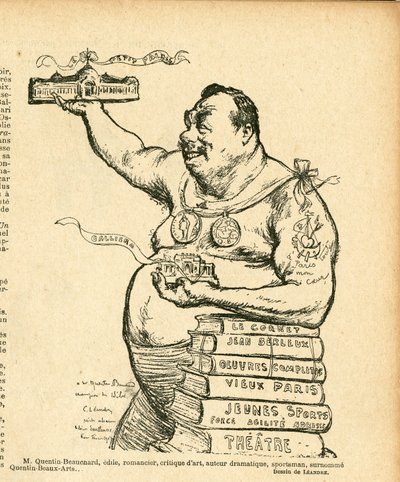 Le Lire, satirisk i svartvitt av Charles Leandre