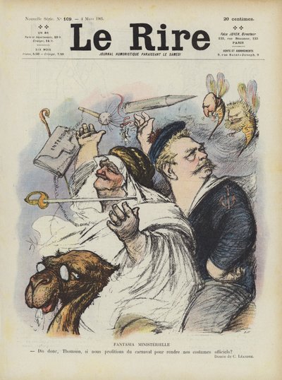 Ministeriell fantasi. Illustration för Le Rire av Charles Leandre