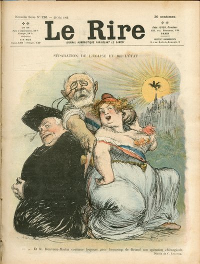 Separation of Church and State - omslag till "Le Laughing" av Charles Leandre