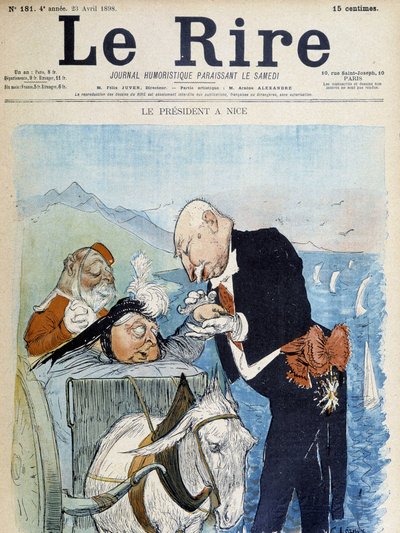 Victoria och Félix Faure i Nice - av Léandre, i "" Le Rire"" från 1898-04-23 av Charles Leandre